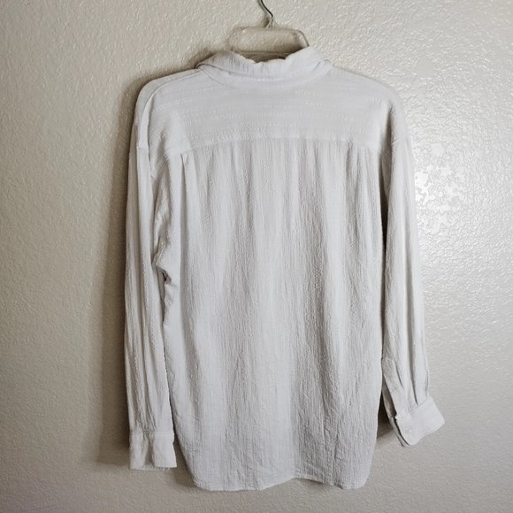 The Frankie shop textured oversized white button down shirt sz M - Picture 6 of 10